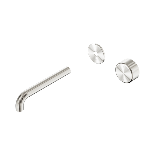 Serenity Progressive Wall Basin Mixer 185mm Spout with Metal Handle Trim Kit Only Brushed Nickel [311511]