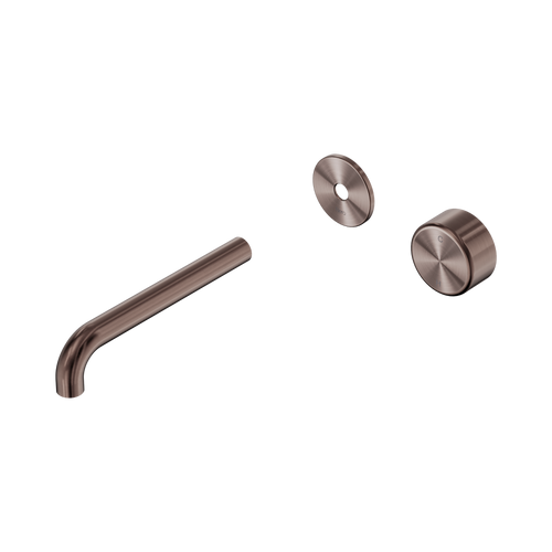 Serenity Progressive Wall Basin Mixer 185mm Spout with Metal Handle Trim Kit Only Brushed Bronze [311456]