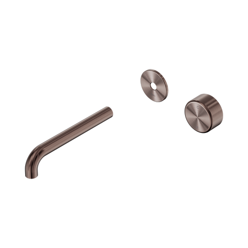 Serenity Progressive Wall Basin Mixer 185mm Spout with Metal Handle Trim Kit Only Brushed Bronze [311456]
