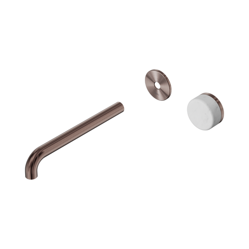 Serenity Progressive Wall Basin Mixer 220mm Spout with Carrara Handle Trim Kit Only Brushed Bronze [311468]