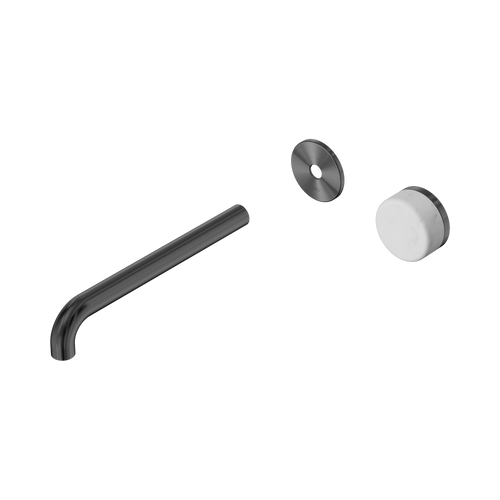 Serenity Progressive Wall Basin Mixer 220mm Spout with Carrara Handle Trim Kit Only Gunmetal [311494]