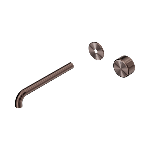 Serenity Progressive Wall Basin Mixer 220mm Spout with Metal Handle Trim Kit Only Brushed Bronze [311372]