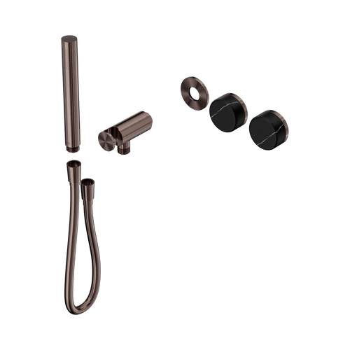 Serenity Progressive Shower System with Marquina Black Handle and Slim Shower Trim Kit Only Brushed Bronze [311378]