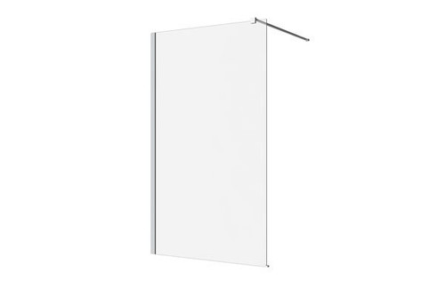 M-Series Wall Mount Fixed Shower Screen Panel Clear Glass/Chrome Fittings 860mm x 2000mm [131371]