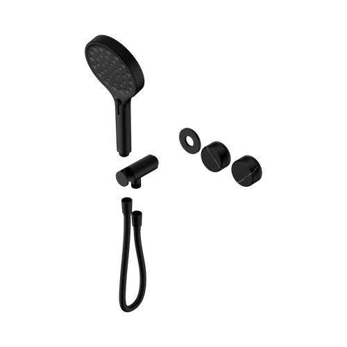 Serenity Progressive Shower System with Marquina Black Handle and Serenity Hand Shower Trim Kit Only Matte Black [311388]