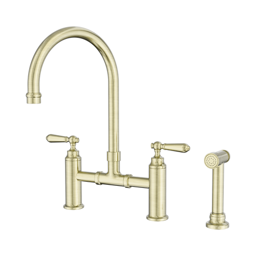 York Bridge Kitchen Set with Hand Spray Aged Brass [311915]