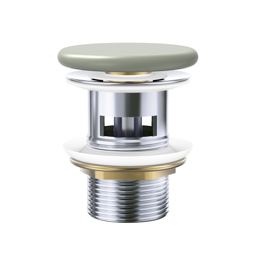 Pop-Up 32mm x 70mm Overflow Basin Waste Matte Olive Flat Ceramic Cap [311590]
