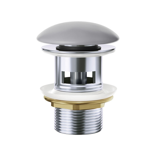 Pop-Up 32mm x 70mm Overflow Basin Waste Matte Light Grey Domed Ceramic Cap [311580]