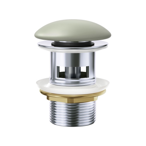 Pop-Up 32mm x 70mm Overflow Basin Waste Matte Olive Domed Ceramic Cap [311598]