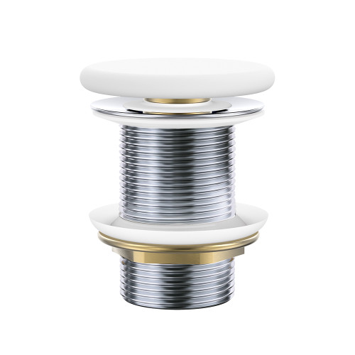 Pop-Up 32mm x 70mm Non-Overflow Basin Waste Matte White Flat Ceramic Cap [311594]