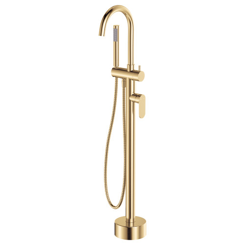 Empire Slim Floor Mounted Bath Mixer with Hand Shower Urban Brass [313500]