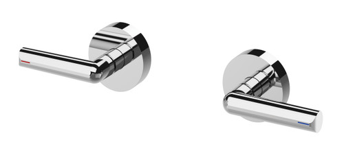 Vivid Slimline Plus Lever Wall Top Assemblies 15mm Extended Spindles Chrome [300618]