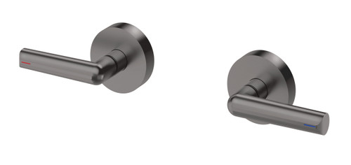 Vivid Slimline Plus Lever Wall Top Assemblies 15mm Extended Spindles Brushed Carbon [300617]