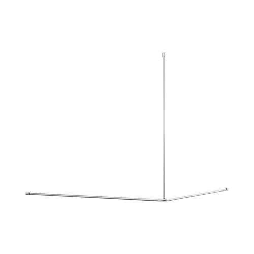 Mecca Care Curtain Rail 1200 x 1200mm 90 Degree Brushed Nickel [313690]