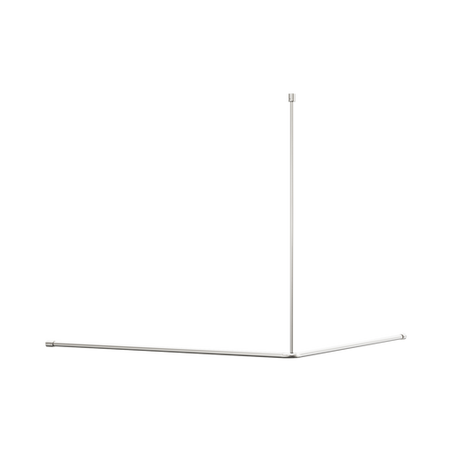 Mecca Care Curtain Rail 1200 x 1200mm 90 Degree Brushed Nickel [313690]