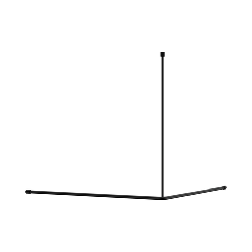 Mecca Care Curtain Rail 1200 x 1200mm 90 Degree Matte Black [313689]