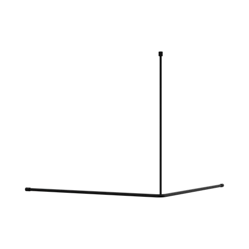 Mecca Care Curtain Rail 1200 x 1200mm 90 Degree Matte Black [313689]
