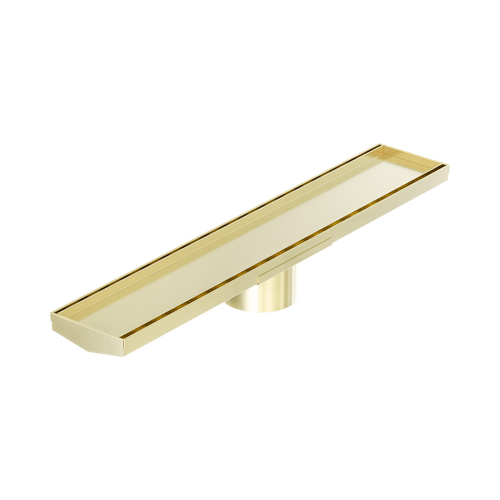Tile Insert V Channel 600 x 106mm Floor Grate 90mm Outlet Brushed Gold [313641]