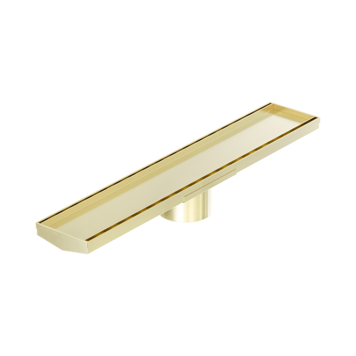 Tile Insert V Channel 600 x 106mm Floor Grate 90mm Outlet Brushed Gold [313641]