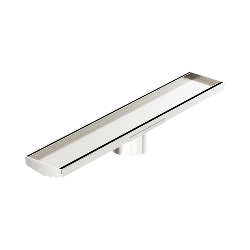 Tile Insert V Channel 600 x 106mm Floor Grate 90mm Outlet Brushed Nickel [313767]