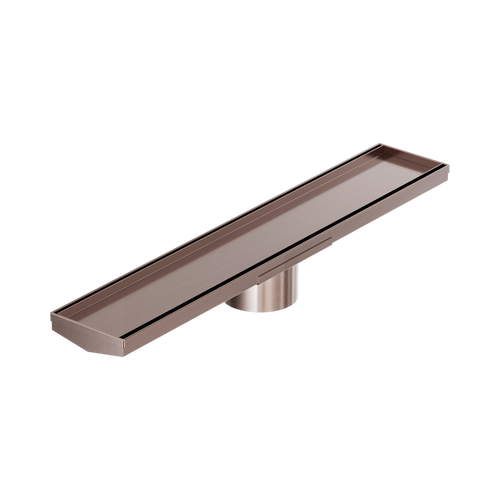Tile Insert V Channel 600 x 106mm Floor Grate 90mm Outlet Brushed Bronze [313671]
