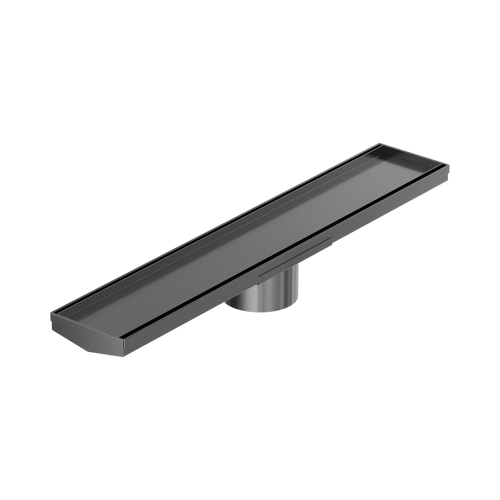 Tile Insert V Channel 600 x 106mm Floor Grate 90mm Outlet Gunmetal [313736]