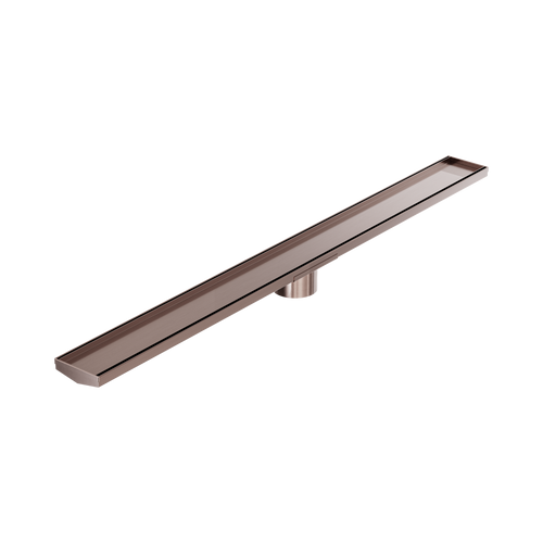 Tile Insert V Channel 1200 x 106mm Floor Grate 90mm Outlet Brushed Bronze [313639]