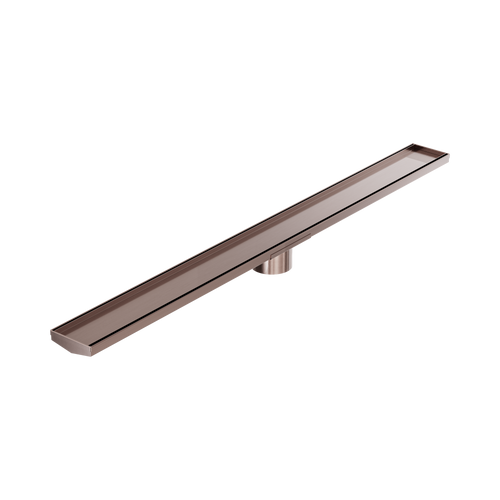 Tile Insert V Channel 1200 x 106mm Floor Grate 90mm Outlet Brushed Bronze [313639]