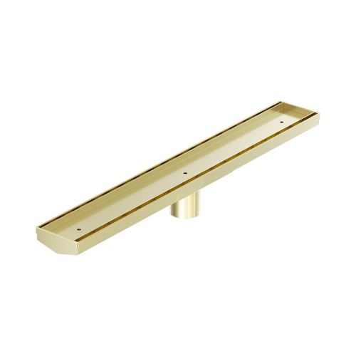 Tile Insert V Channel 600 x 82mm Floor Grate 50mm Outlet Brushed Gold [313643]
