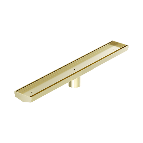 Tile Insert V Channel 600 x 82mm Floor Grate 50mm Outlet Brushed Gold [313643]