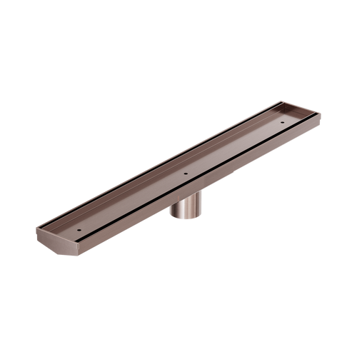 Tile Insert V Channel 600 x 82mm Floor Grate 50mm Outlet Brushed Bronze [313759]