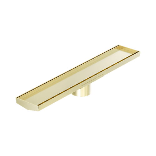 Tile Insert V Channel 600 x 106mm Floor Grate 80mm Outlet Brushed Gold [313765]