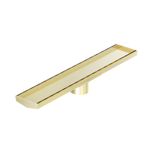 Tile Insert V Channel 600 x 106mm Floor Grate 80mm Outlet Brushed Gold [313765]