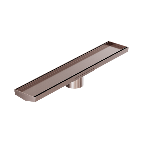 Tile Insert V Channel 600 x 106mm Floor Grate 80mm Outlet Brushed Bronze [313705]