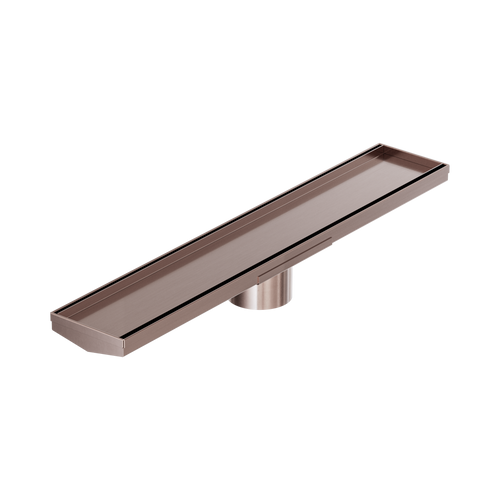 Tile Insert V Channel 600 x 106mm Floor Grate 80mm Outlet Brushed Bronze [313705]