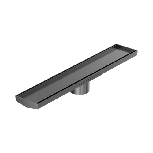 Tile Insert V Channel 600 x 106mm Floor Grate 80mm Outlet Gunmetal [313665]