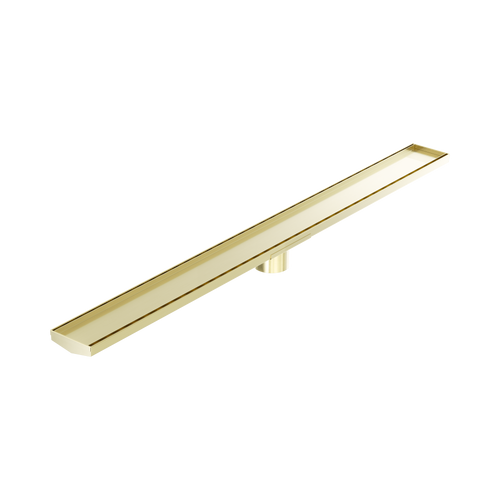 Tile Insert V Channel 1200 x 106mm Floor Grate 80mm Outlet Brushed Gold [313771]