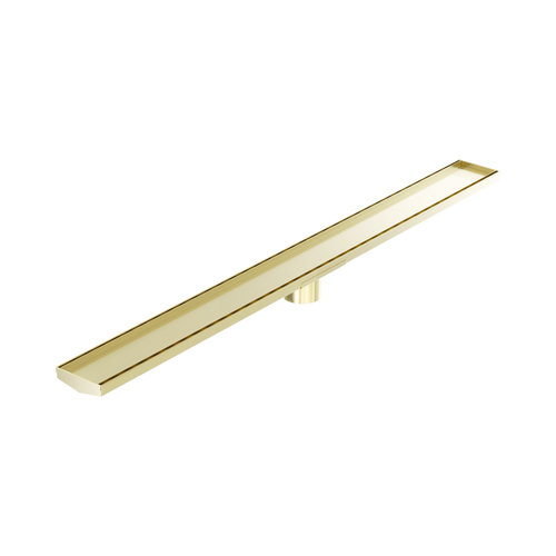 Tile Insert V Channel 1200 x 106mm Floor Grate 80mm Outlet Brushed Gold [313771]