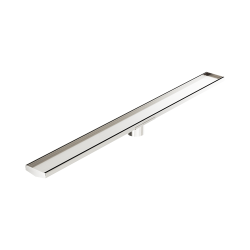 Tile Insert V Channel 1200 x 106mm Floor Grate 80mm Outlet Brushed Nickel [313695]