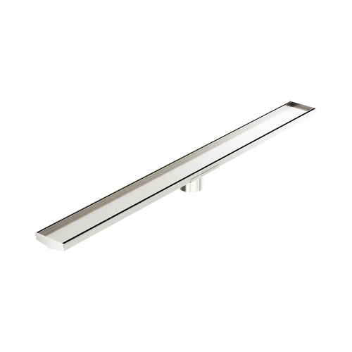 Tile Insert V Channel 1200 x 106mm Floor Grate 80mm Outlet Brushed Nickel [313695]