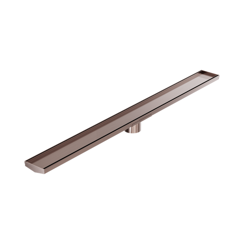 Tile Insert V Channel 1200 x 106mm Floor Grate 80mm Outlet Brushed Bronze [313701]