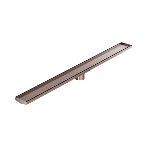 Tile Insert V Channel 1200 x 106mm Floor Grate 80mm Outlet Brushed Bronze [313701]