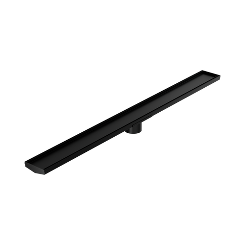 Tile Insert V Channel 1200 x 106mm Floor Grate 80mm Outlet Matte Black [313645]