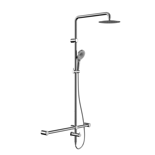 Mecca Care 32mm T Bar Grab Rail 1100 x 750mm Twin Shower Set Chrome [314481]