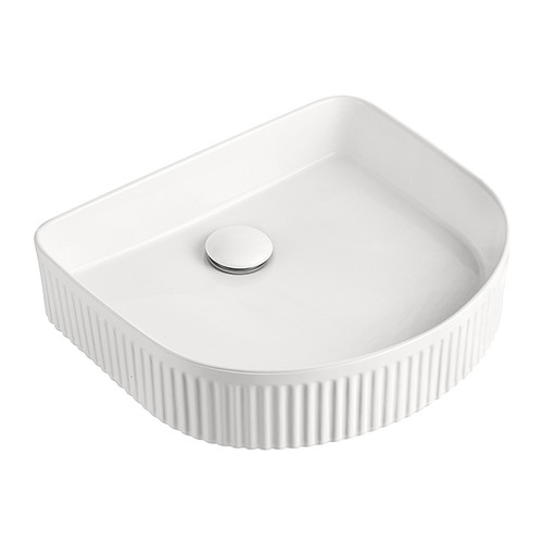 Arch Fluted Above Counter Basin 415 x 360mm Gloss White [305344]