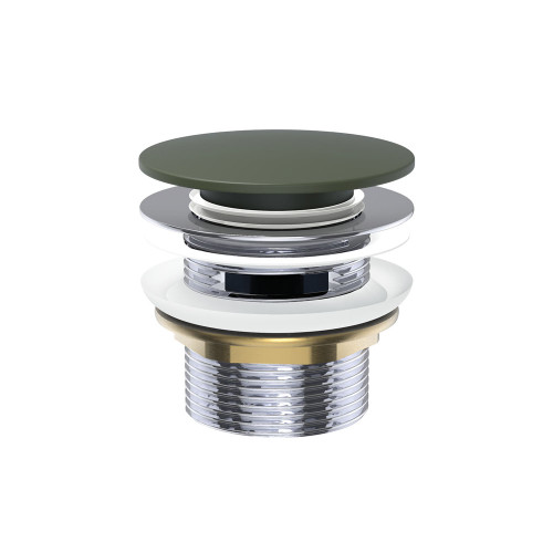 Pull Out Pop Up Bath Waste 40mm Forest Cast Stone with Overflow 55mm Thread Length [313485]