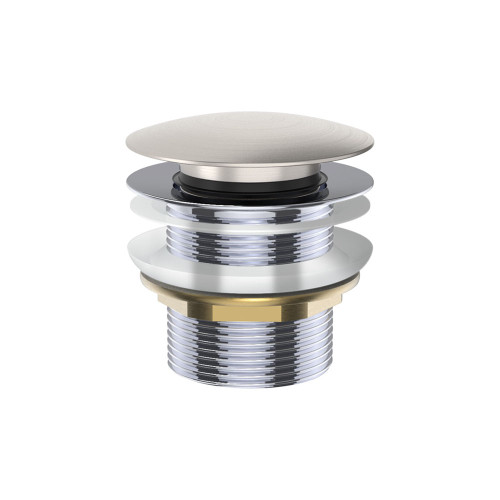 Pull Out Pop Up Bath Waste 40mm Brushed Nickel No Overflow 55mm Thread Length [313482]