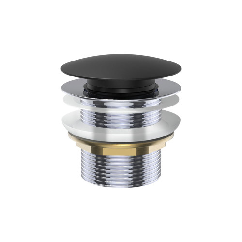 Pull Out Pop Up Bath Waste 40mm Matte Black No Overflow 55mm Thread Length [313481]