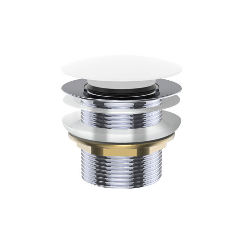 Pull Out Pop Up Bath Waste 40mm Matte White No Overflow 55mm Thread Length [313460]