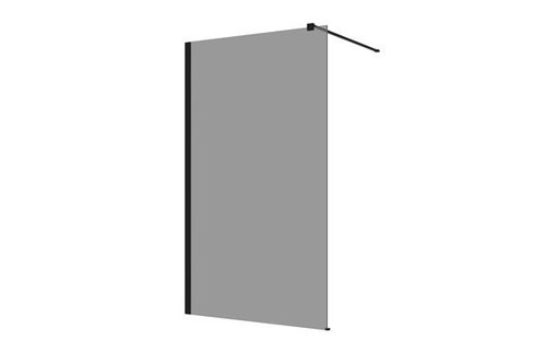 M-Series Wall Panel Black Glass/Black Fittings 960mm x 2000mm x 10mm [153817]